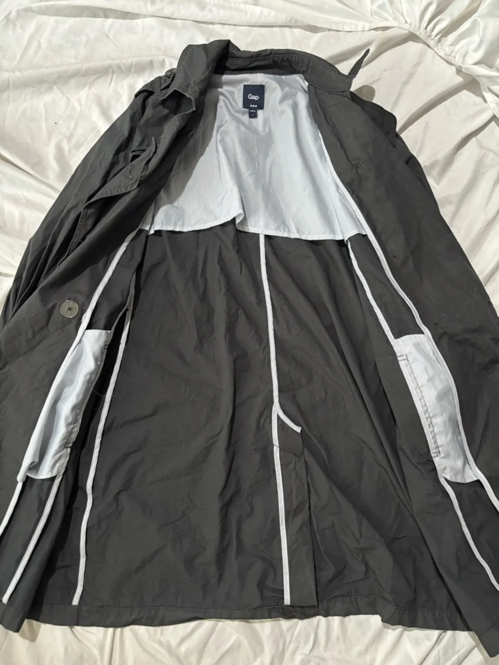 Classic Black Double-Breasted Trench Coat